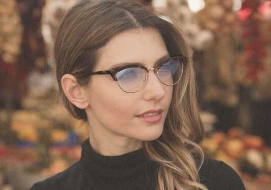 woman wearing stylish glasses